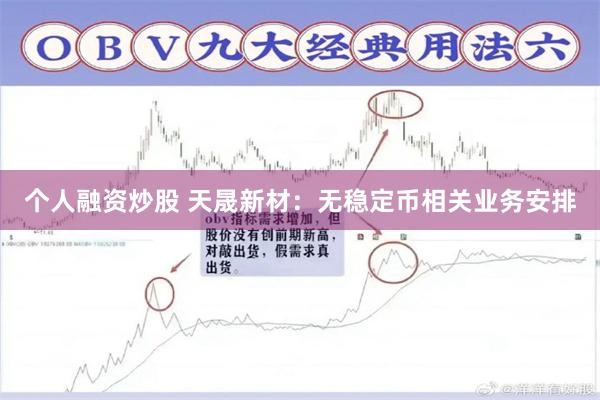个人融资炒股 天晟新材：无稳定币相关业务安排